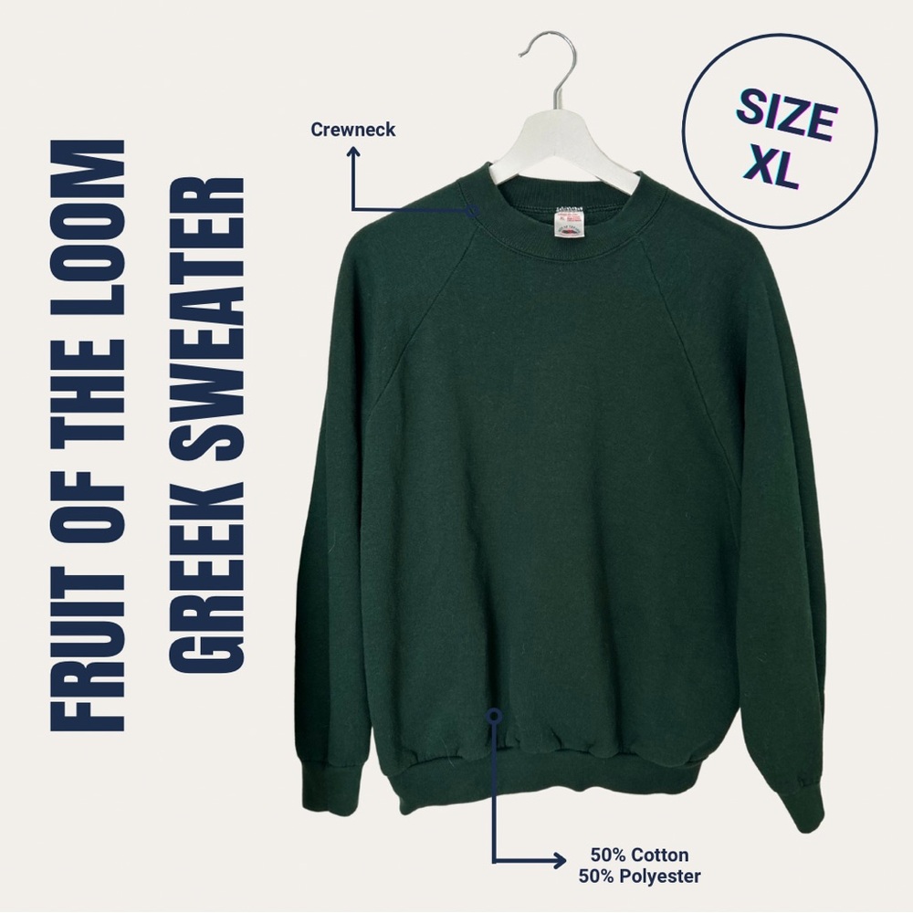 Fruit of the Loom Classic Green Crewneck Sweater